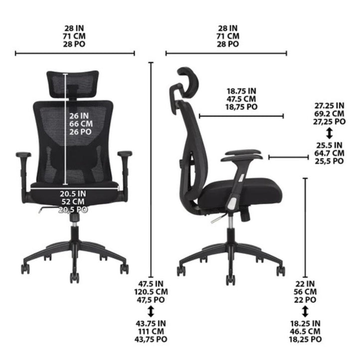 TrueWellness - Chaise de bureau en maille