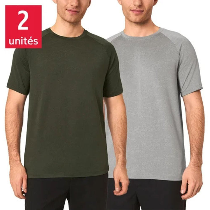 Mondetta - T-shirt raglan jacquard actif, paquet de 2