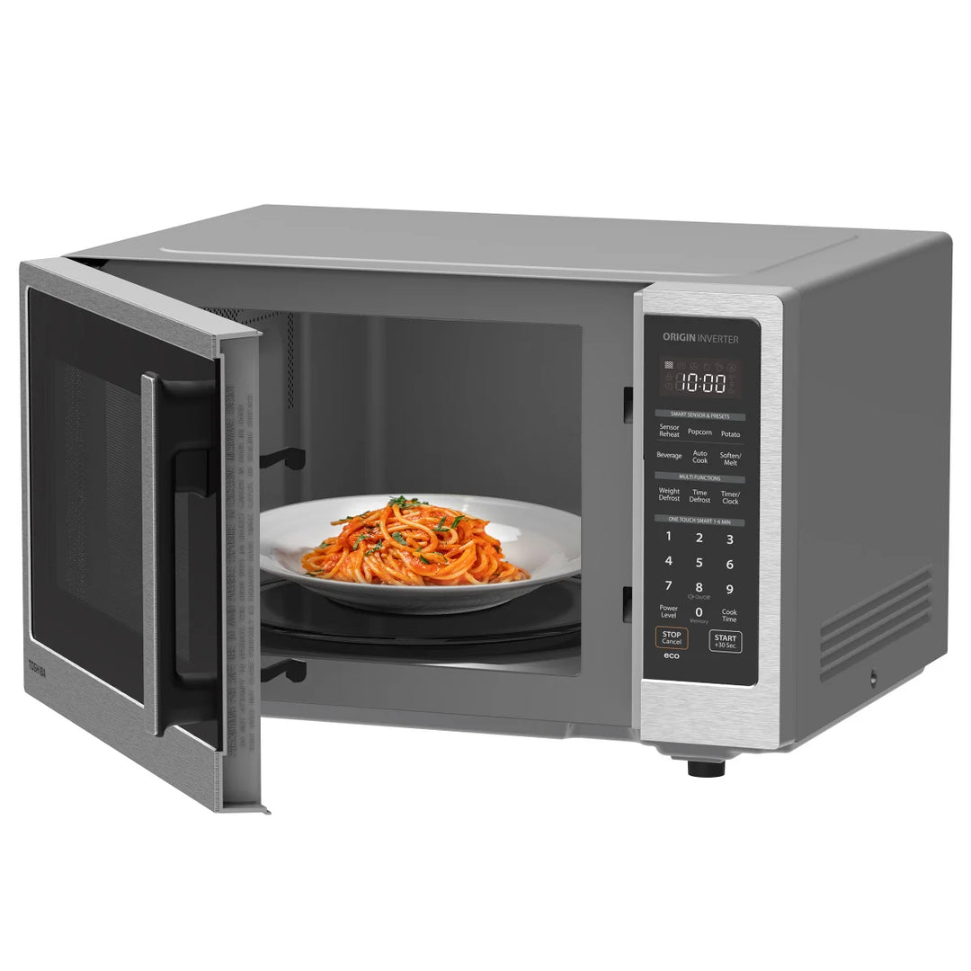 Toshiba - 1.4 cu. ft. Inverter Microwave Oven, Stainless Steel