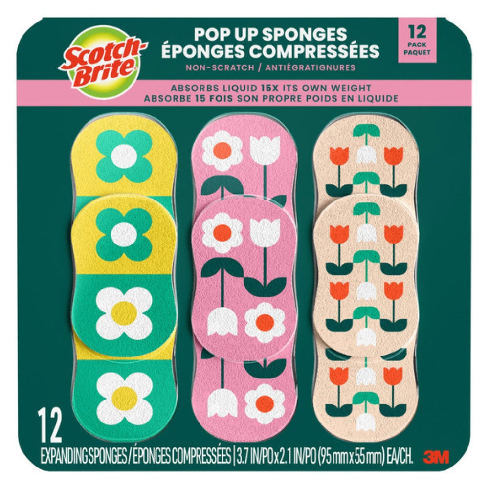 Scotch-Brite - Compressed Sponges, pack of 12