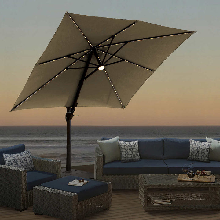 Seasons Sentry 10' Square Solar Cantilever Umbrella