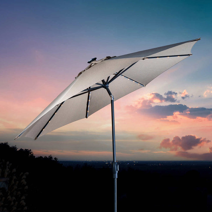 SunVilla - 3m (10ft) Solar LED Round Market Umbrella