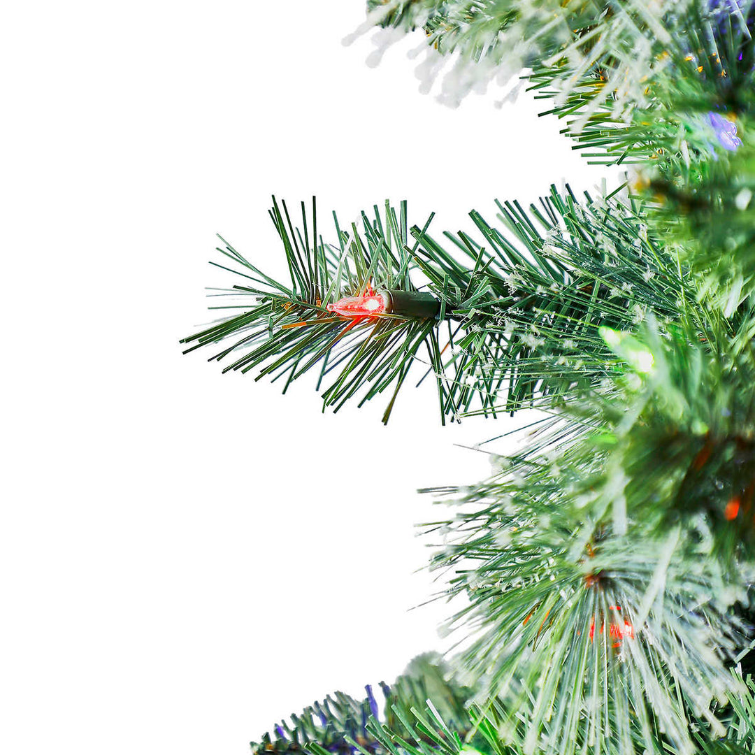 Bennington - 7.5-foot Pencil EZ Connect Blue Pre-lit Artificial Christmas Tree