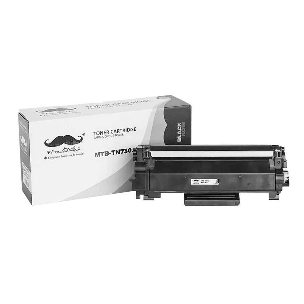 Mustache Black Ink Cartridge with Compatible Chip Brother MTB-TN730