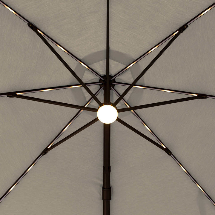Seasons Sentry 10' Square Offset Umbrella with Solar LED Lights