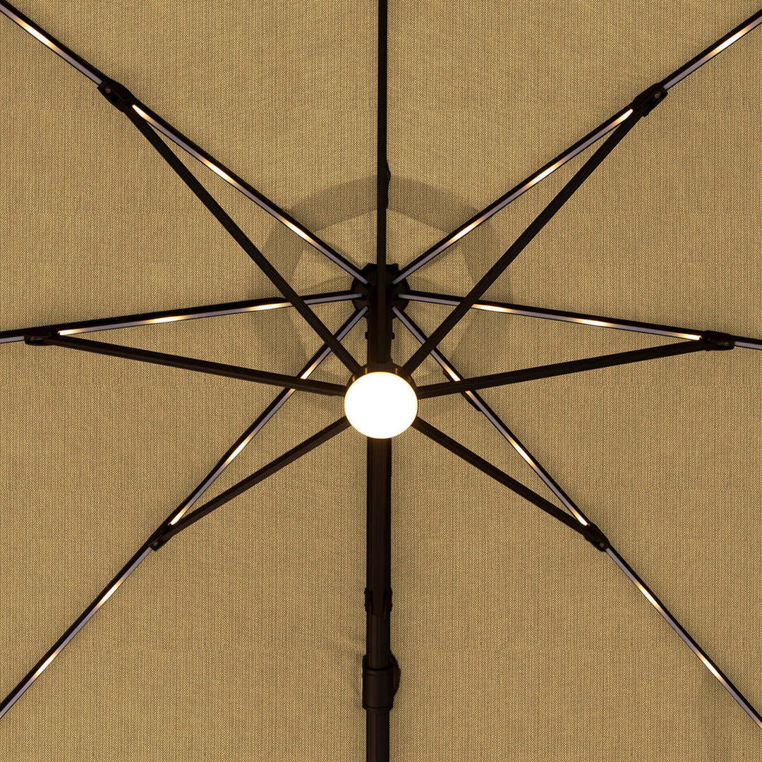 Seasons Sentry 10' Square Offset Umbrella with Solar LED Lights