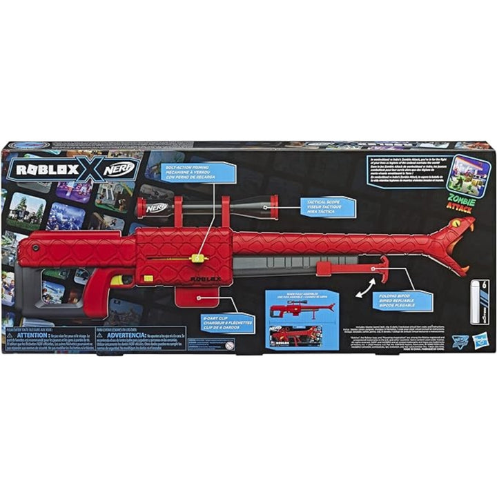 Hasbro - Pistolet à fléchettes en mousse - Nerf Roblox Zombie Attaque