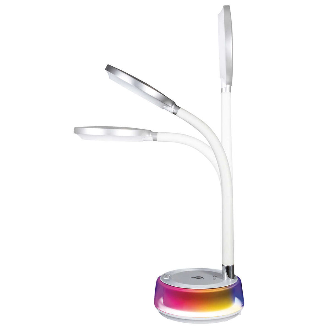 Ottlite - Lampe à DEL chargement sans fil et changement de couleur arc-en-ciel