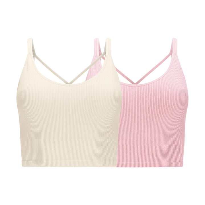 Lemon - Soutien-gorge de yoga côtelé, paquet de 2
