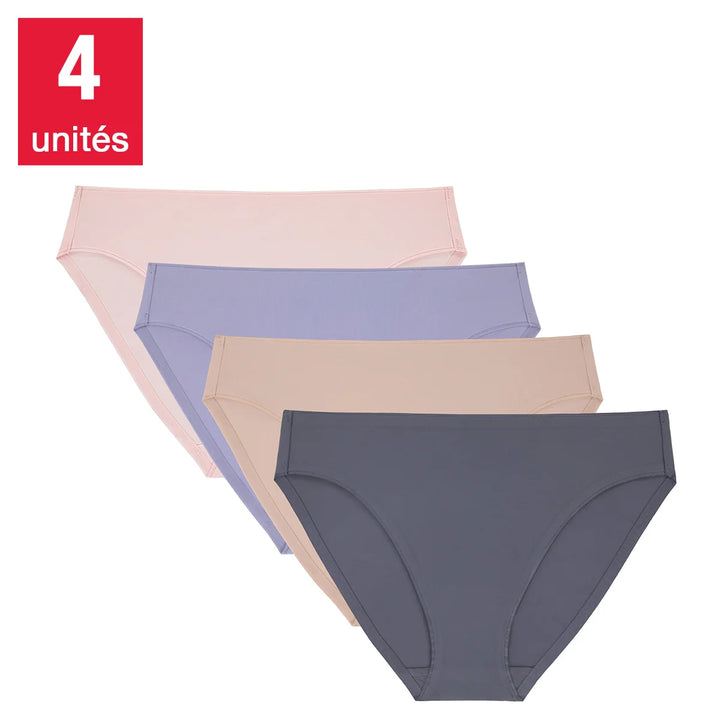 Halston - Culottes bikini d’apparence lisse, paquet de 4