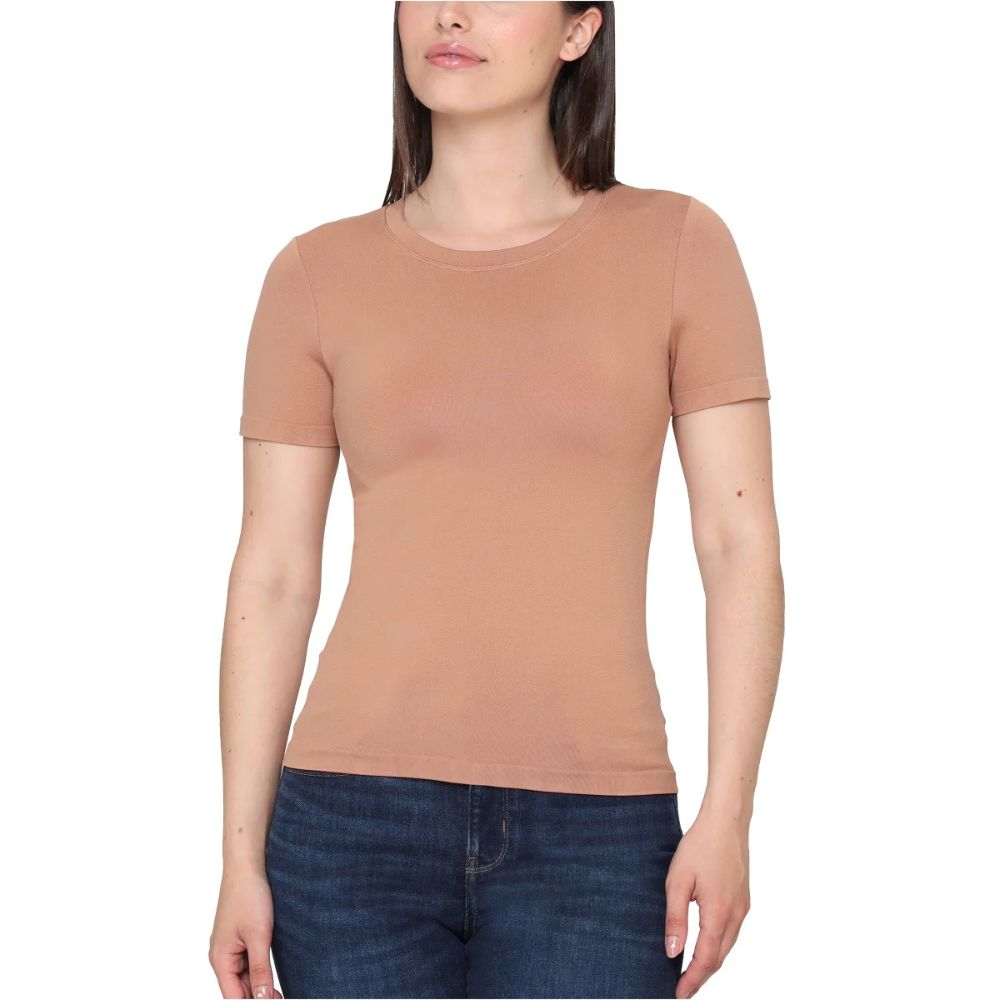 Tahari - T-shirt sans couture lisse, paquet de 2