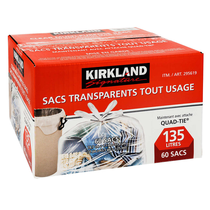 Kirkland Signature - Sacs transparents paquet de 60