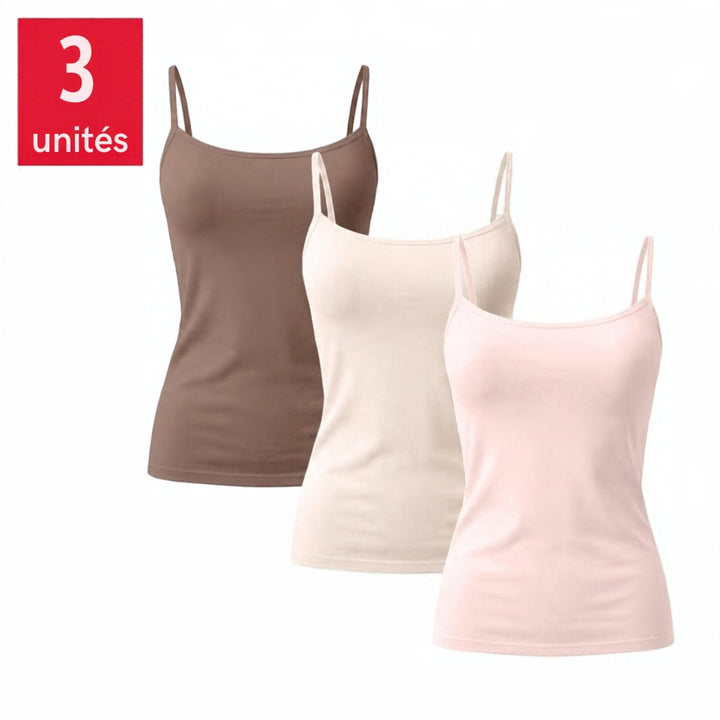 Splendid - Camisole avec soutien-gorge intégré, paquet de 3