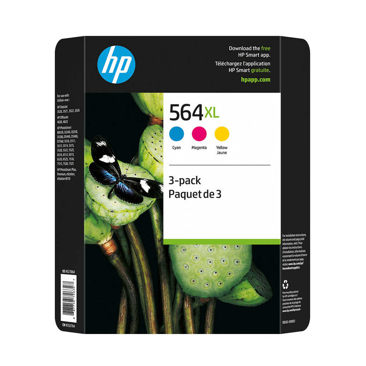 HP - Ensemble de cartouches d’encre tricolore (D8J63BN) HP 564XL