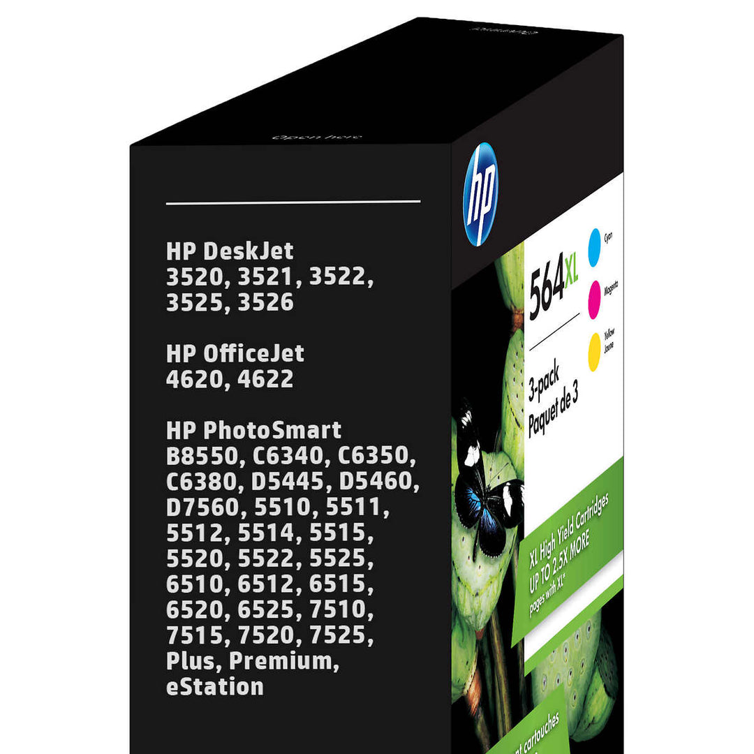 HP - Ensemble de cartouches d’encre tricolore (D8J63BN) HP 564XL