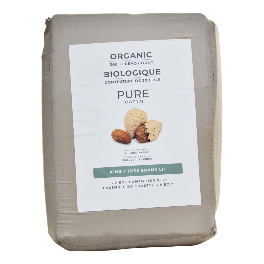 Pure Earth - 3 Piece Organic Comforter Set 