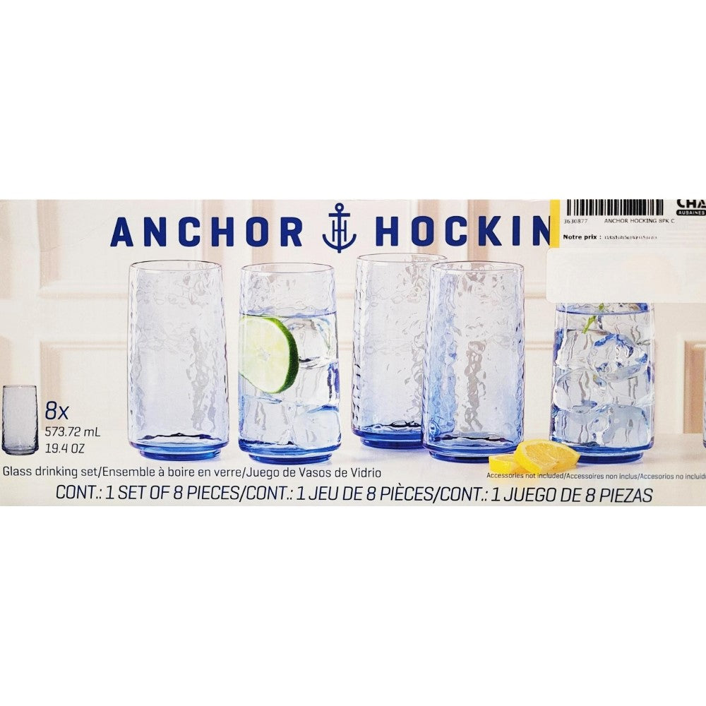 ANCHOR HOCKING(8セット） Anchor Hocking 8-Piece Glass Drinking Set – CHAP Aubaines