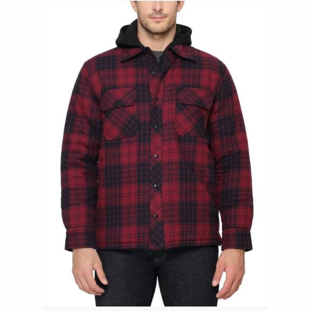 The BC Clothing - Warm Hooded Flannel Jacket for Men