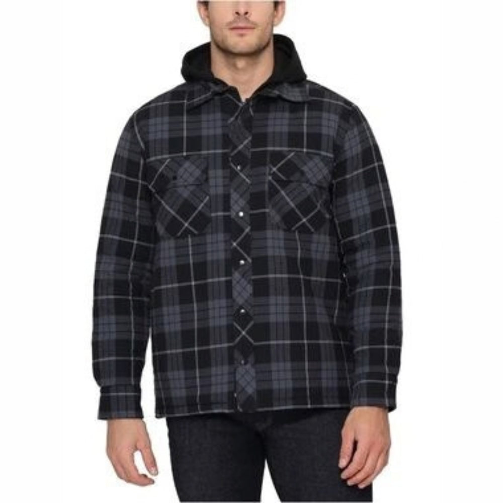 The BC Clothing - Warm Hooded Flannel Jacket for Men