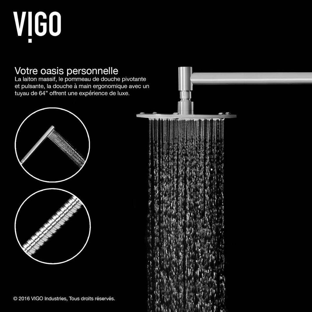 Vigo – Colonne de douche Dilana avec pomme de douche ronde à jet de pluie
