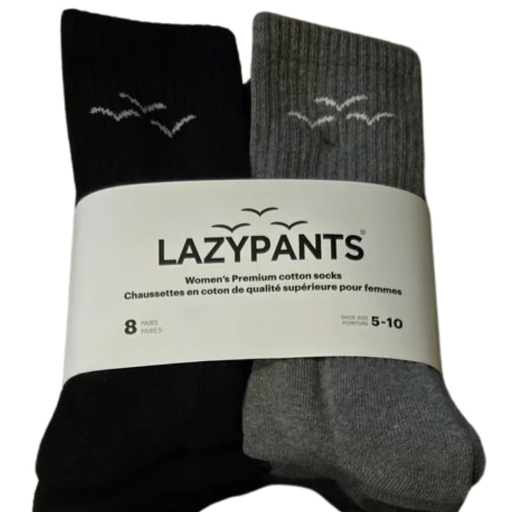 Lazypants - Chaussettes en coton premium, 8 paires pour femmes