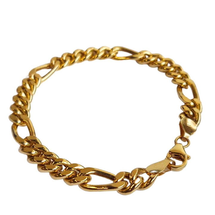 Bracelet (Italian figaro style) in 14k (14K) yellow gold