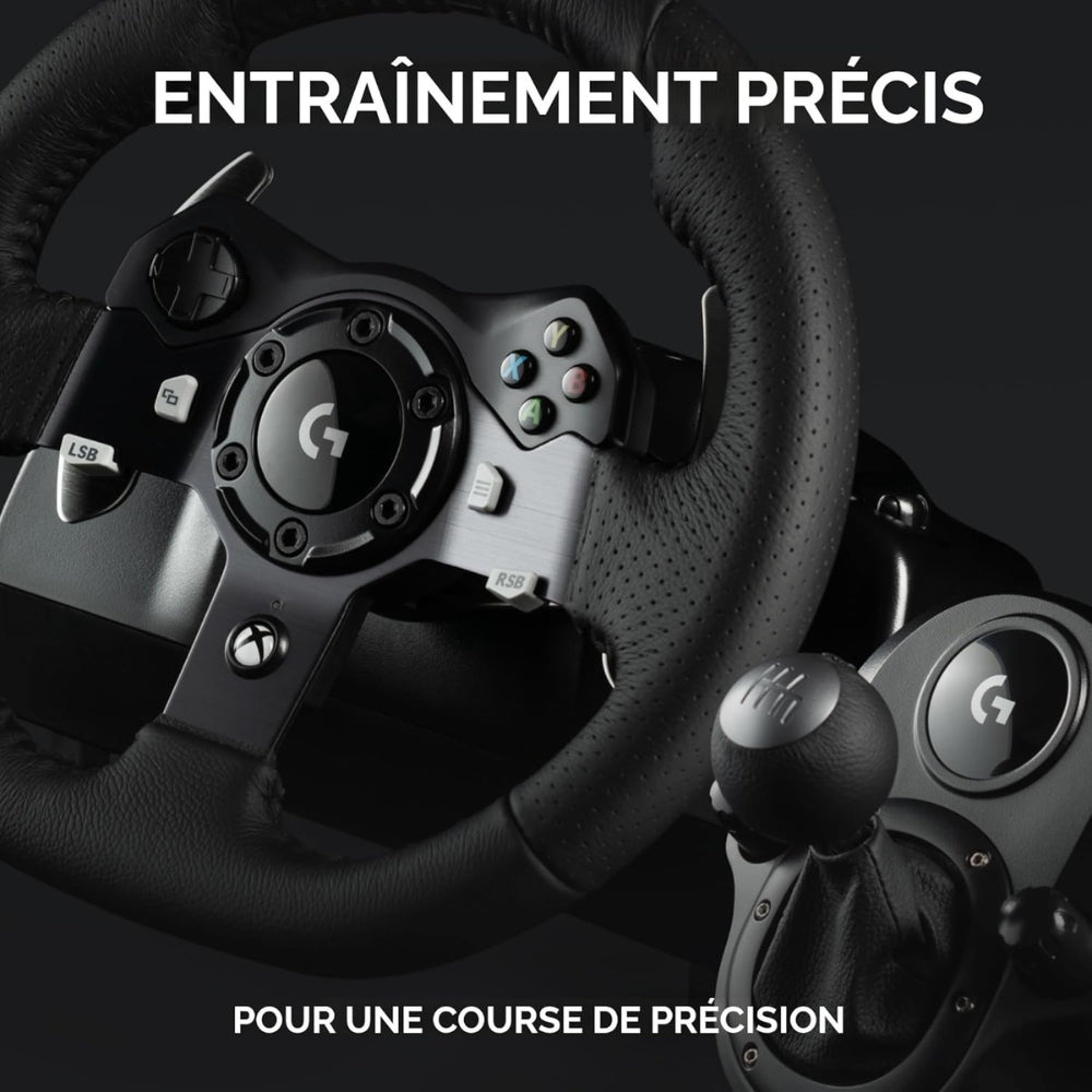 Logitech - Volant de course G920 Driving Force + pédales + levier de vitesse