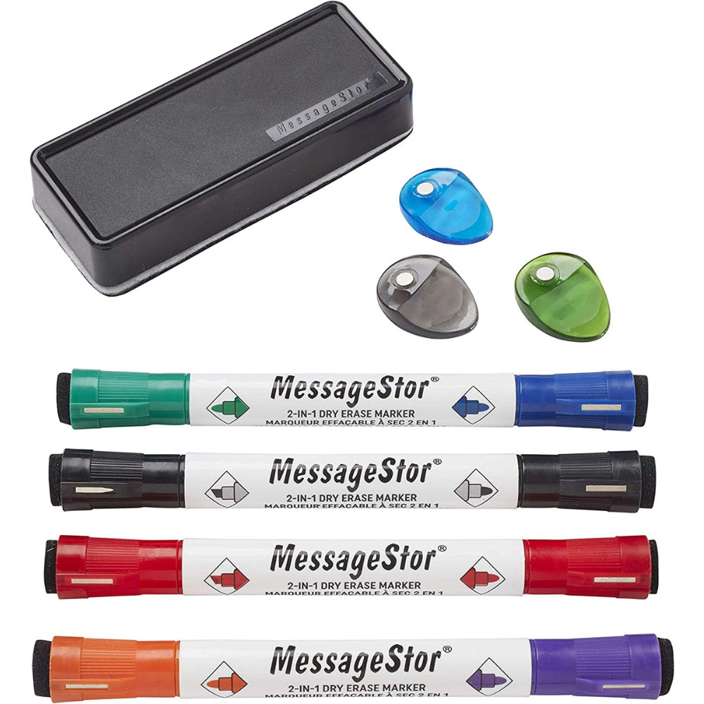 MessageStor - Tableau magnétique et effaçable à sec, avec bande de liège, 2 x 3 pi