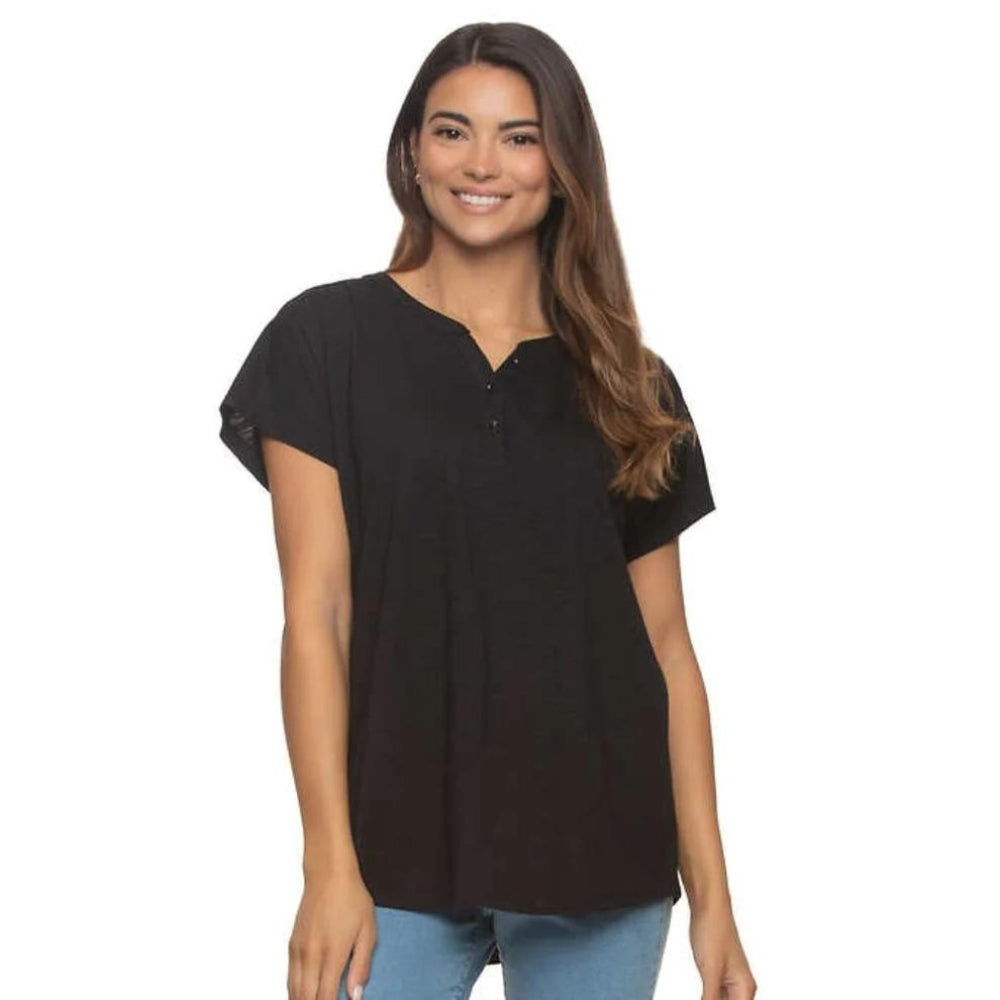 Black Bow Henley T-Shirt