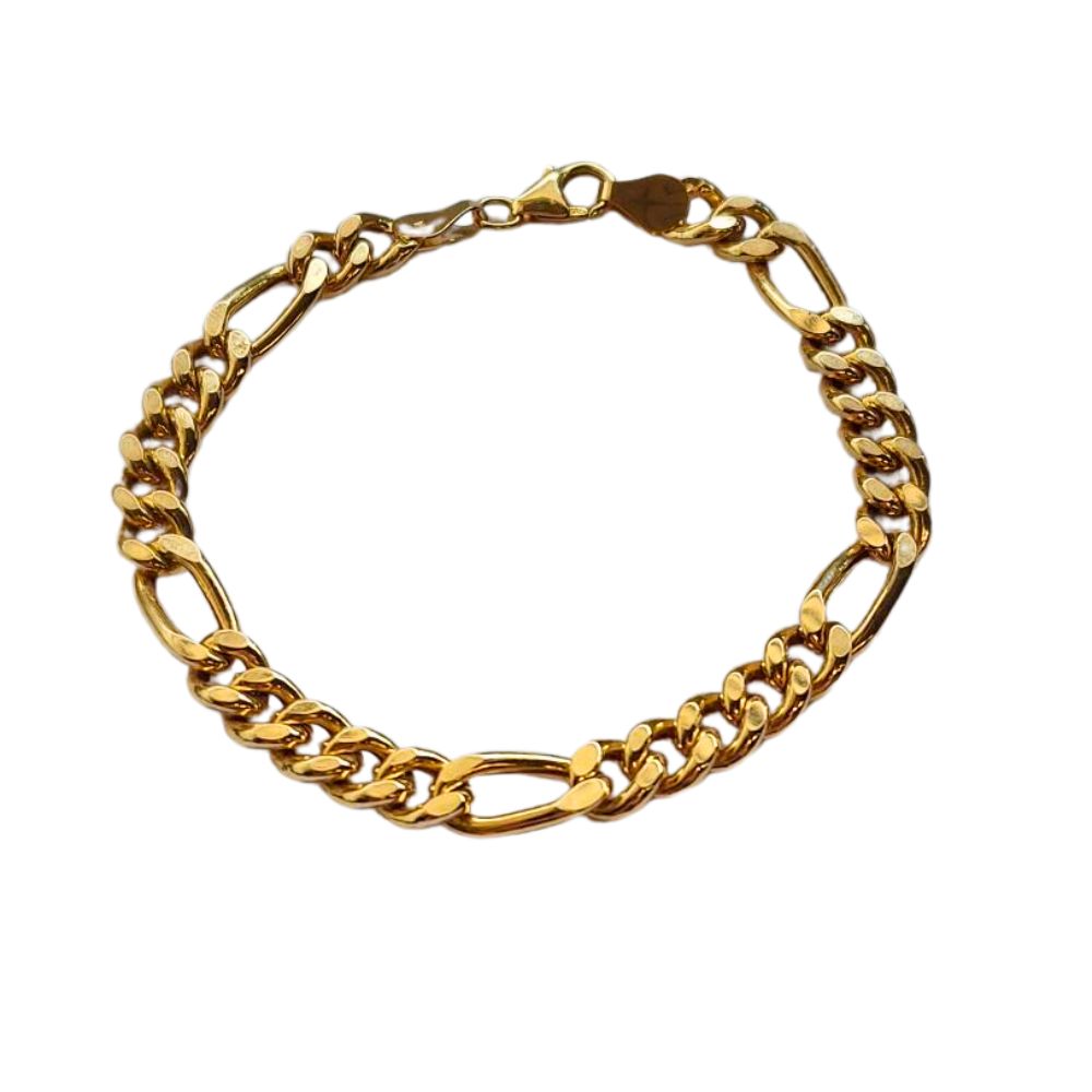 Bracelet (Italian figaro style) in 14k (14K) yellow gold