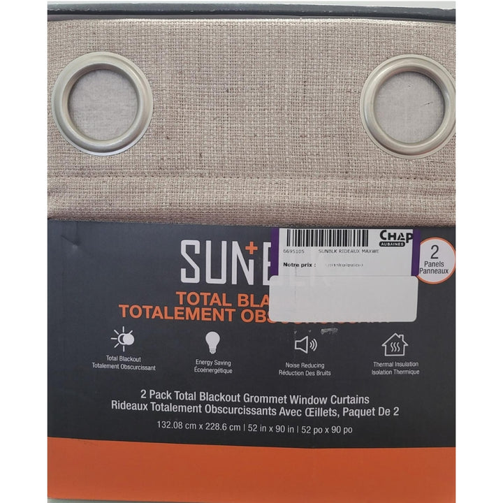 SUN+BLK Total Blackout Curtain Panels - 2-Pack