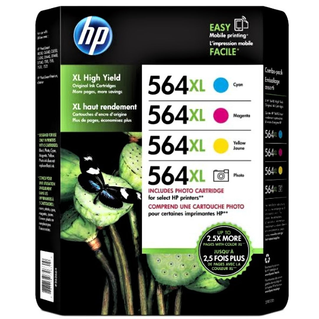 HP - Set of 4 tri-color ink cartridges - 564XL 