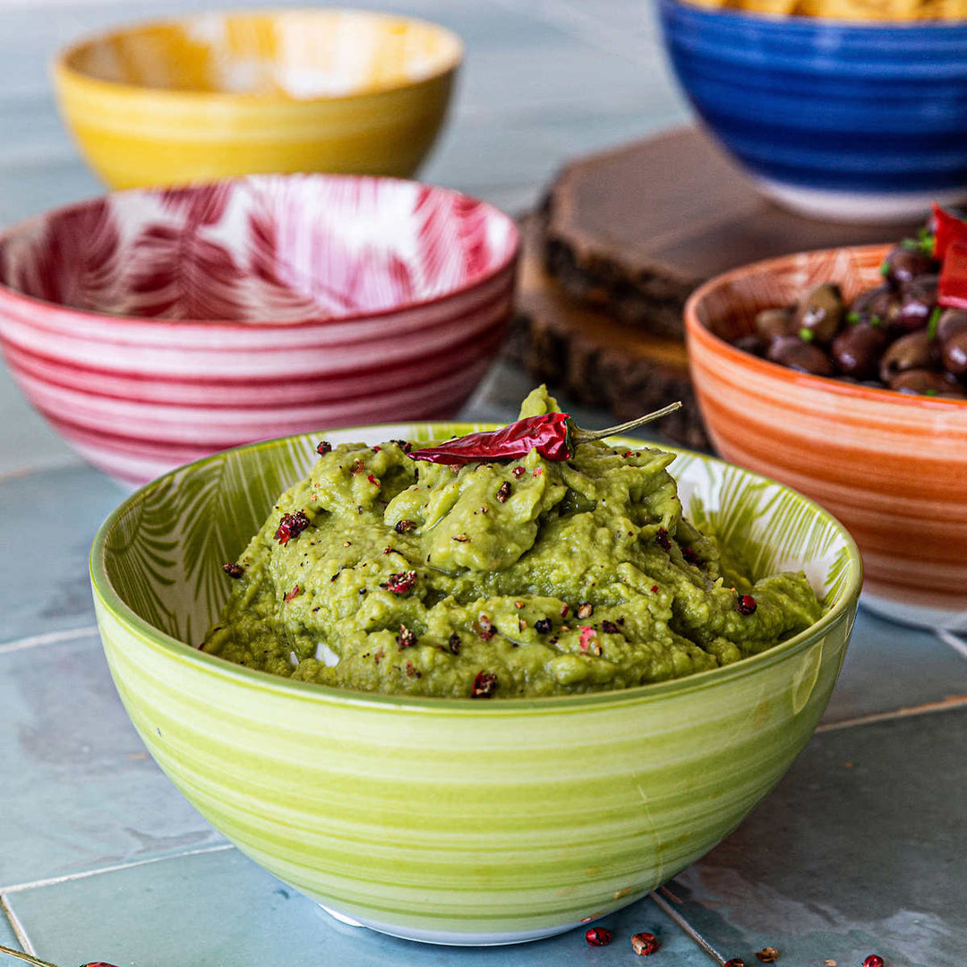 overandback “Tropical” - Stoneware bowl set, 6-piece 