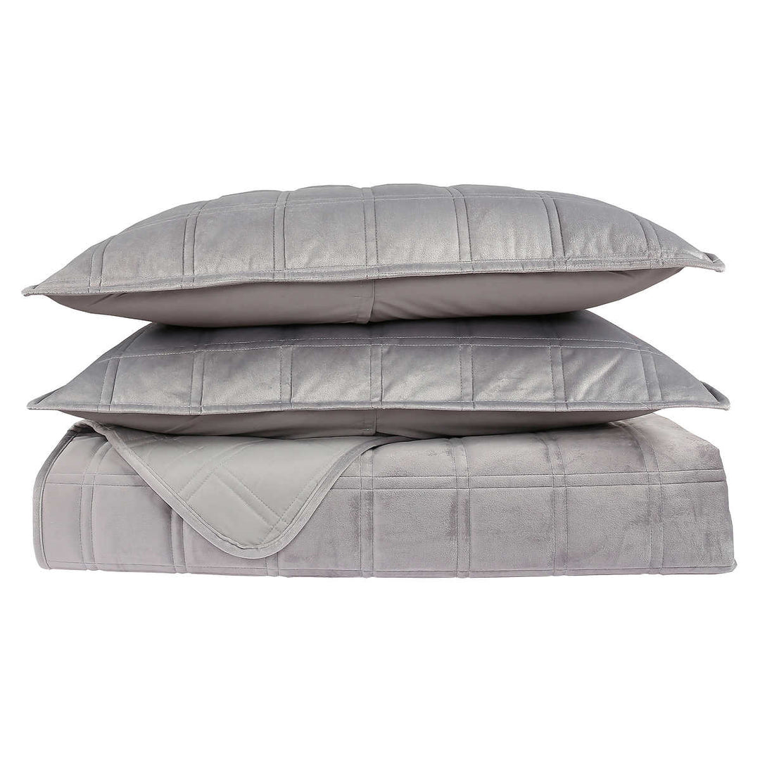 VAPUTAR Couvre-lit Queen Size En Coton Réversible – Matelassé – 228x248cm – Avec 2 Taies D'oreiller