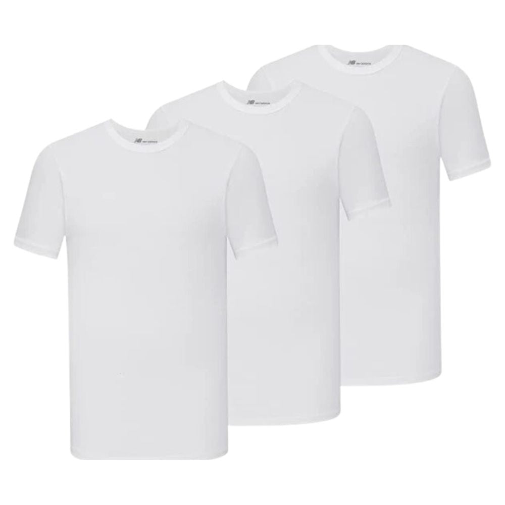 New Balance - Chandail à manches courtes (style T-shirt) à col rond de sports pour homme, paquet de trois