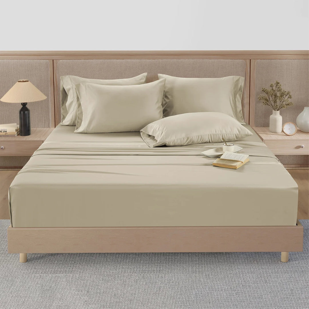 Hotel Signature Sateen - Ensemble de draps 6 pièces à contexture de 800 fils