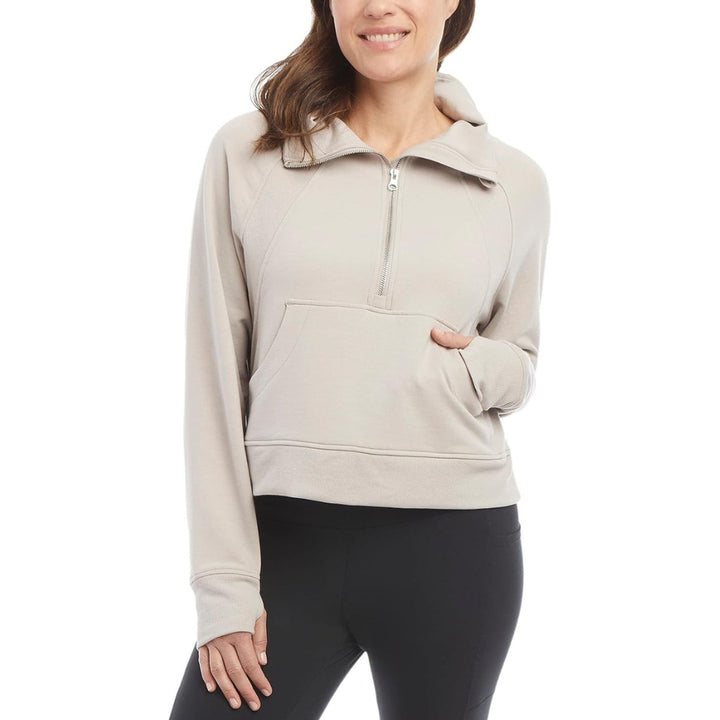 Danskin Half-Zip Funnel Neck Pullover Top