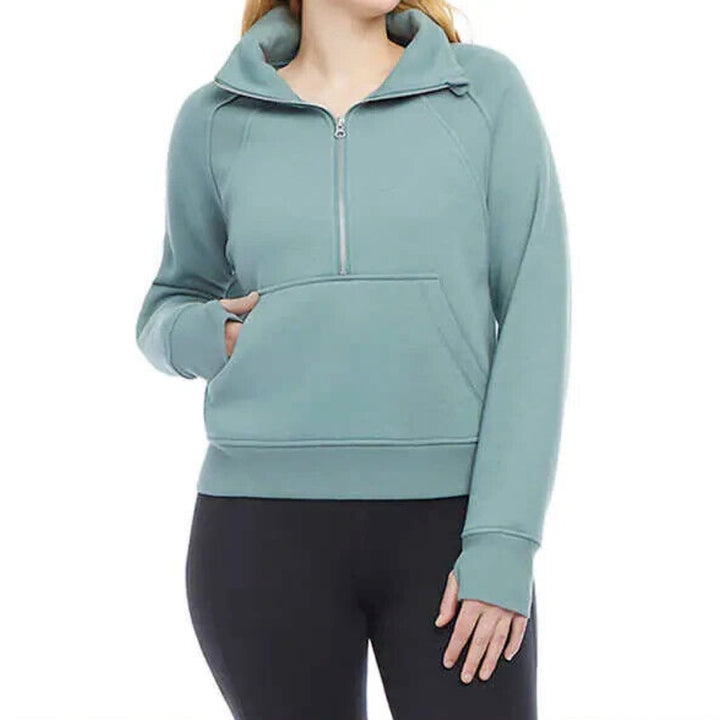 Danskin Half-Zip Funnel Neck Pullover Top