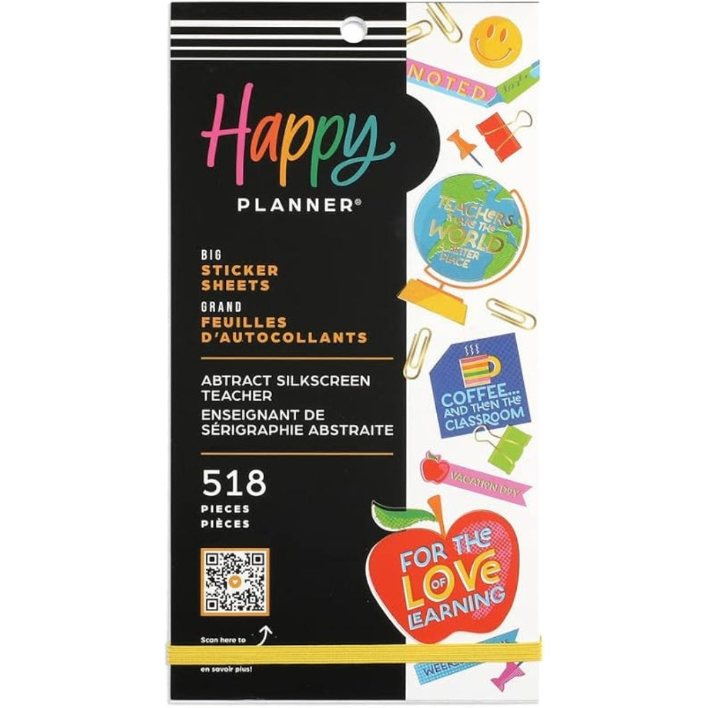 Happy Planner - Set of 30 Multicolored Sticker Sheets for Teachers