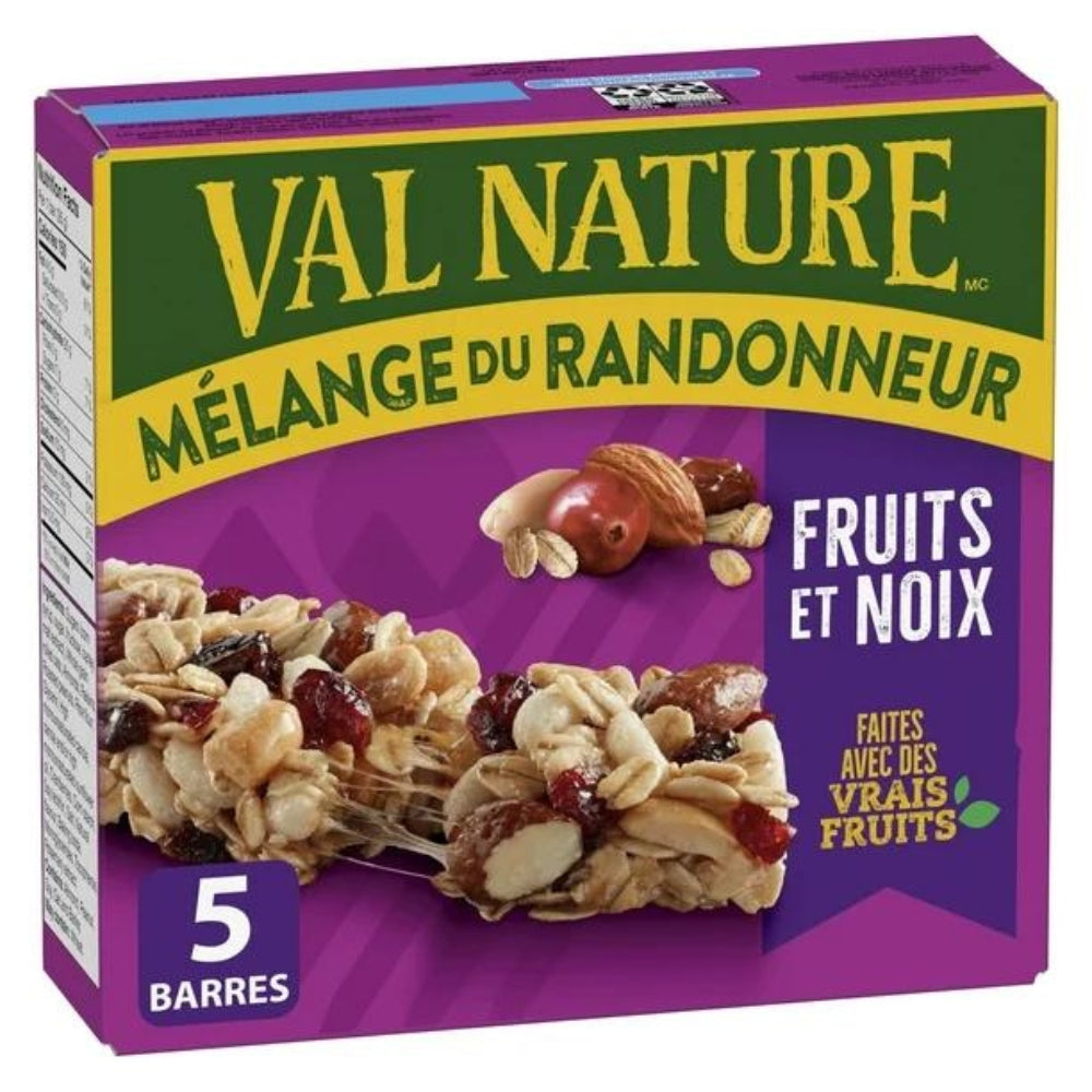 Val Nature - Pack of 5 trail mix bars, 175 g
