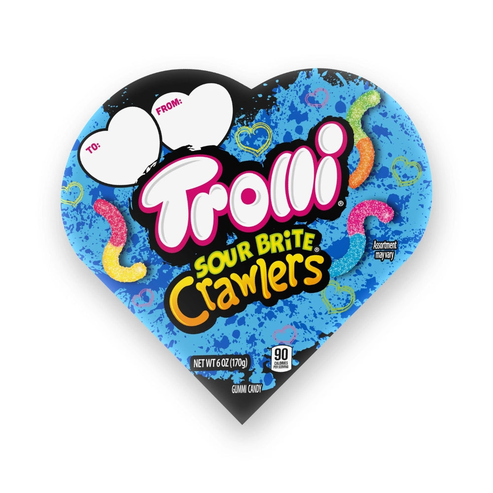 Trolli - Boîte cœur Saint-Valentin - Sour Brite Crawlers - 170 g