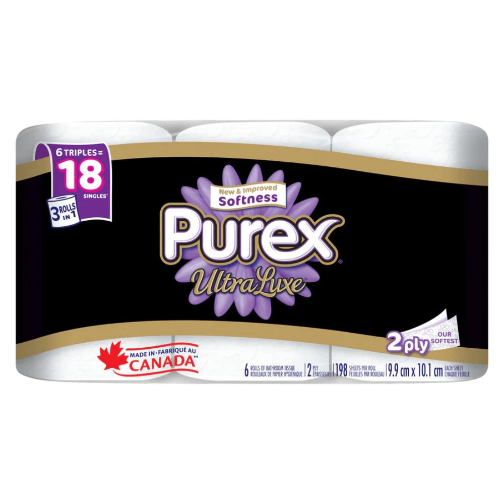 Purex - Ultraluxe Double-Ply Toilet Paper, Pack of 6