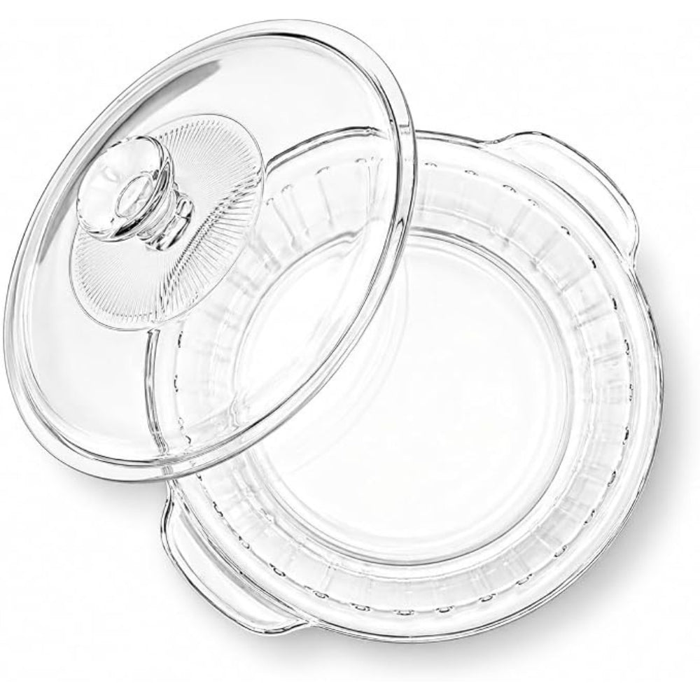 Starfrit - Casserole en verre borosilicate avec couvercle et poignées latérales, 2,4 L