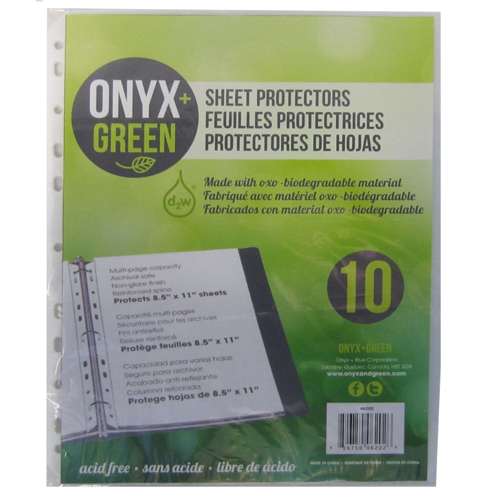 Onyx & Green - Protège feuille, paquet de 10