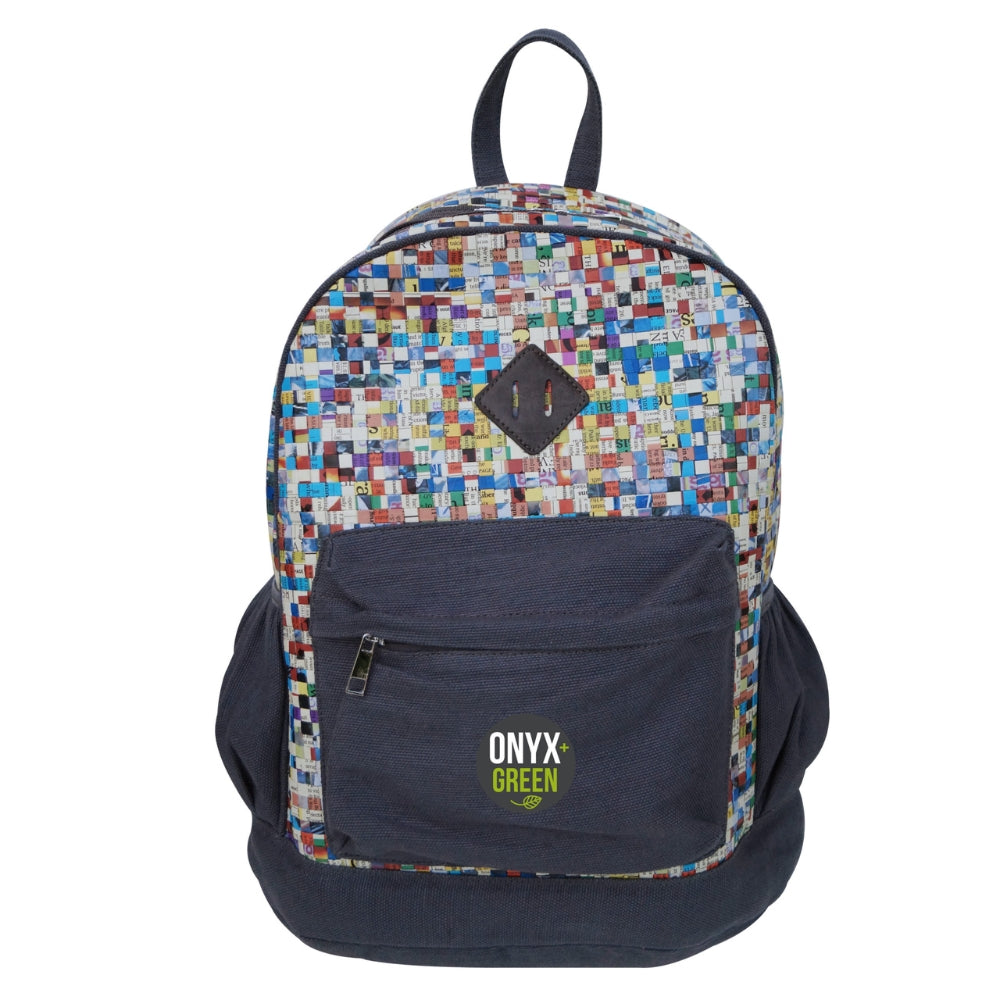 Onyx & Green - Backpack in Recycled Newspaper