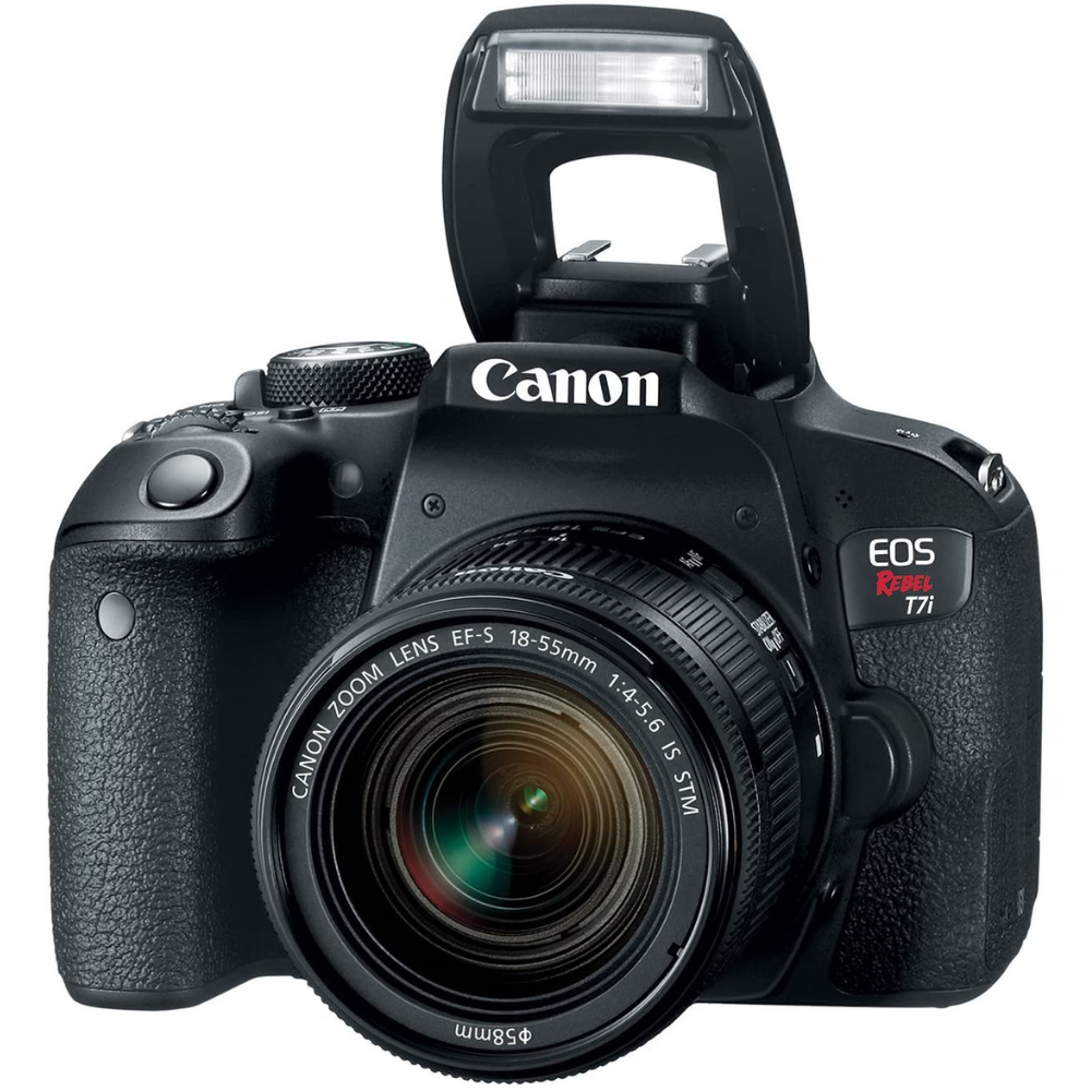 Canon - EOS Rebel T7i EF-S IS STM Lens Kit Black 18-55mm 
