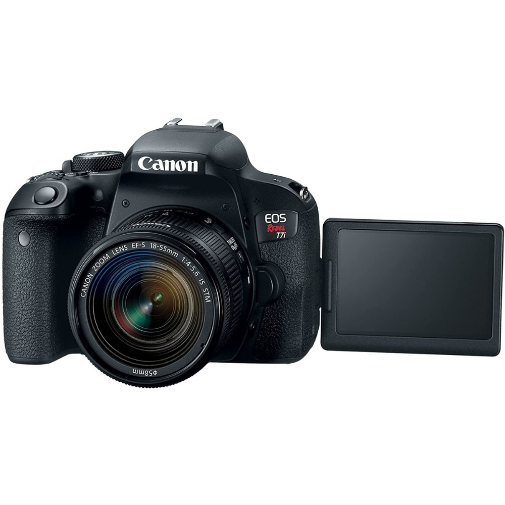 Canon - EOS Rebel T7i EF-S IS STM Lens Kit Black 18-55mm 