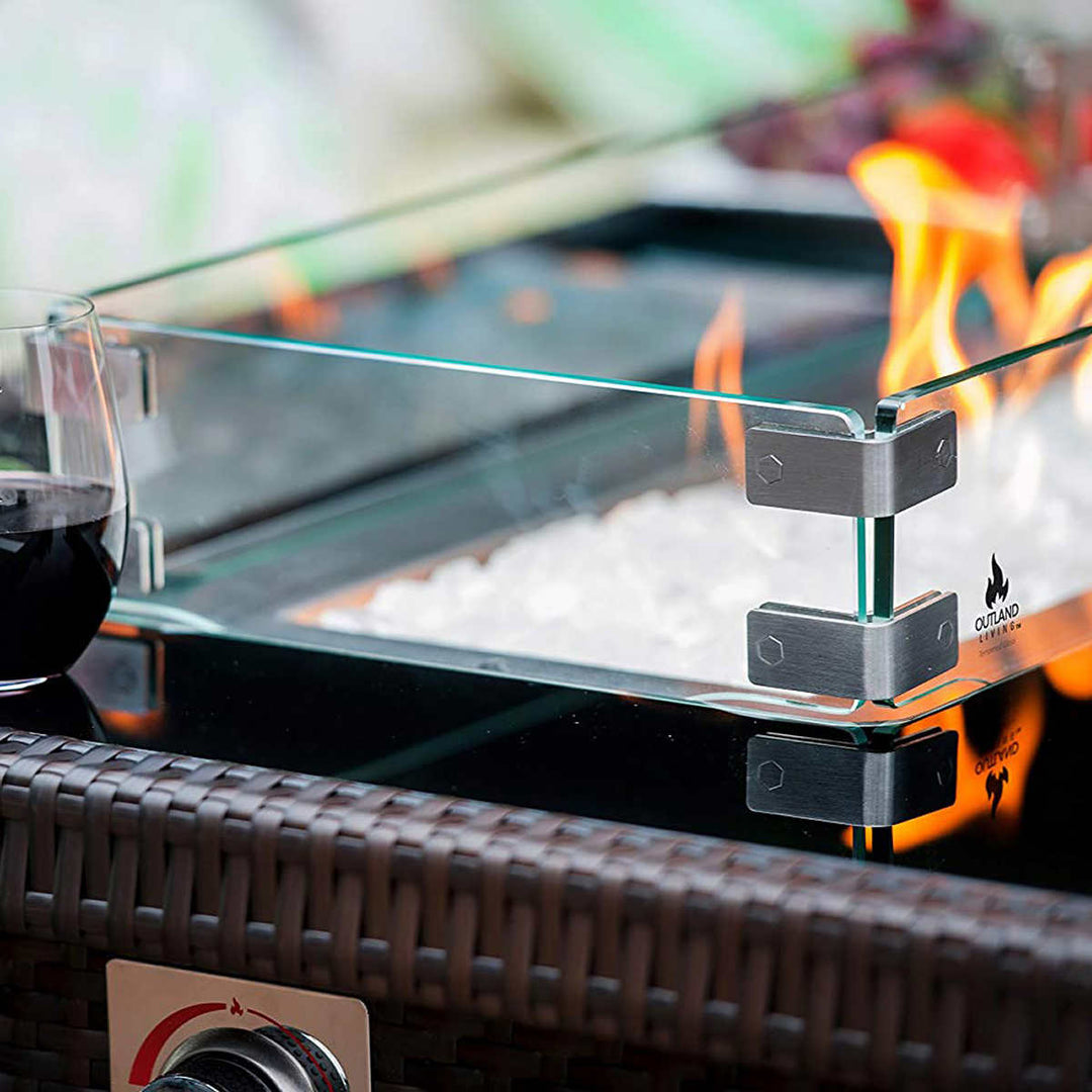 Outland 2-Piece Fire Table Wind Guard