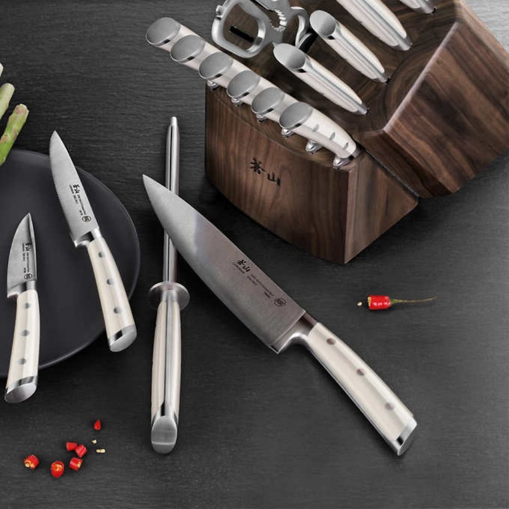 Cangshan - Ensemble de couteaux forgés en acier allemand 17 pièces avec bloc de rangement
