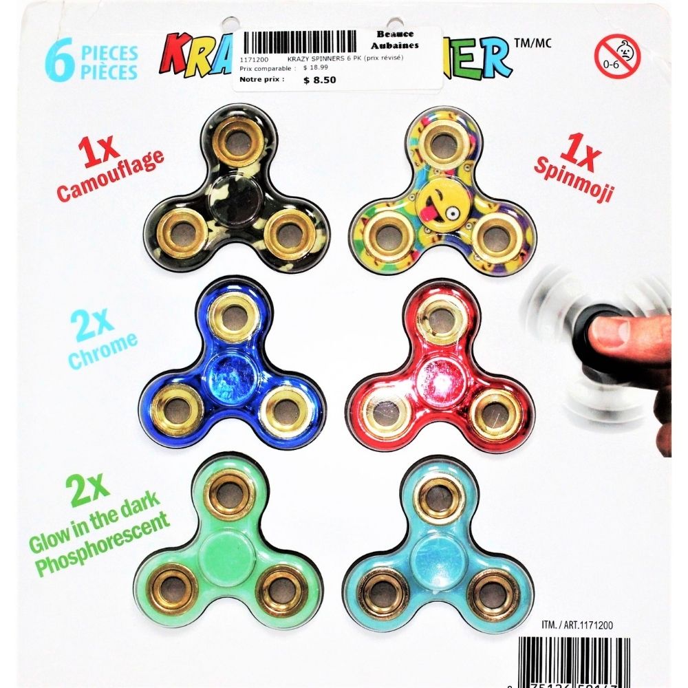 KRAZY SPINNERS - 6 pièces